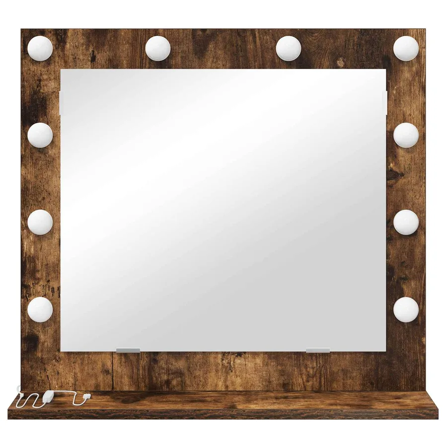 Miroir de vanité Rectangulaire Chêne fumé 60 x 55 x 18 cm - 4