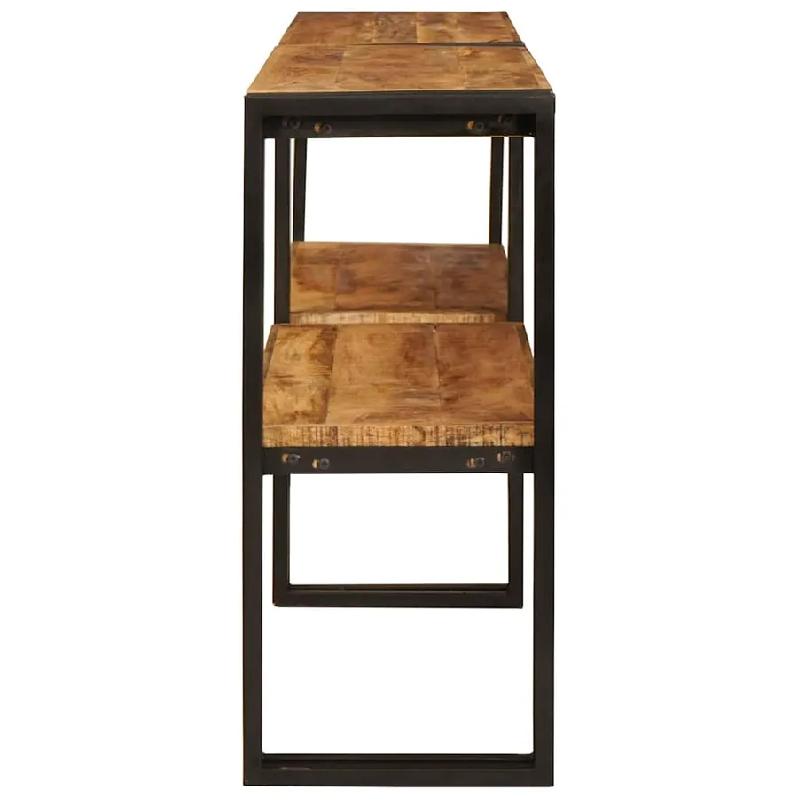 Table console Marron 160 x 33 x 75 cm Bois de mangue massif - 4