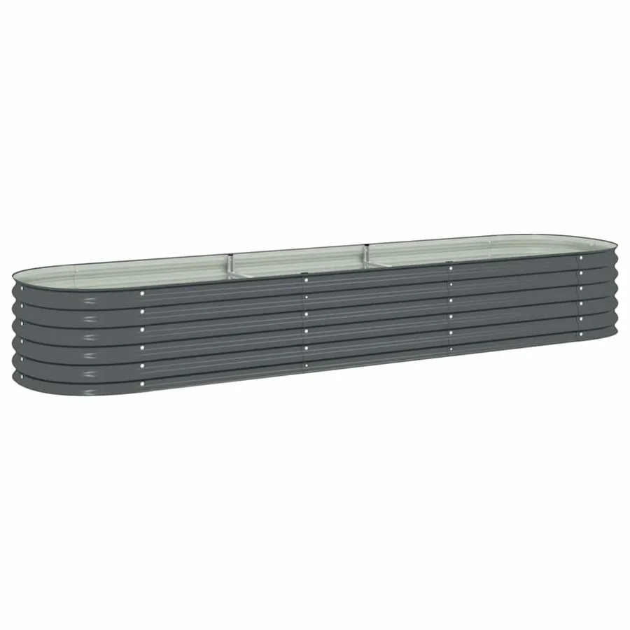 Lit surélevé de jardin 320x80x44 cm Acier galvanisé Gris - 2