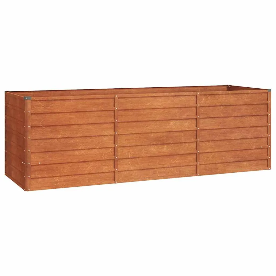 Lit surélevé de jardin rouillé 240x80x77 cm acier corten - 2