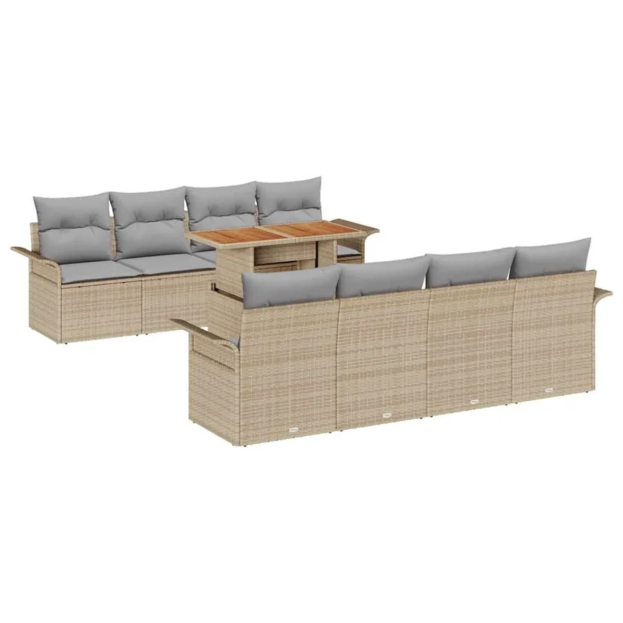 Ensemble de canapé de jardin 7 pcs Beige et Gris clair - 2