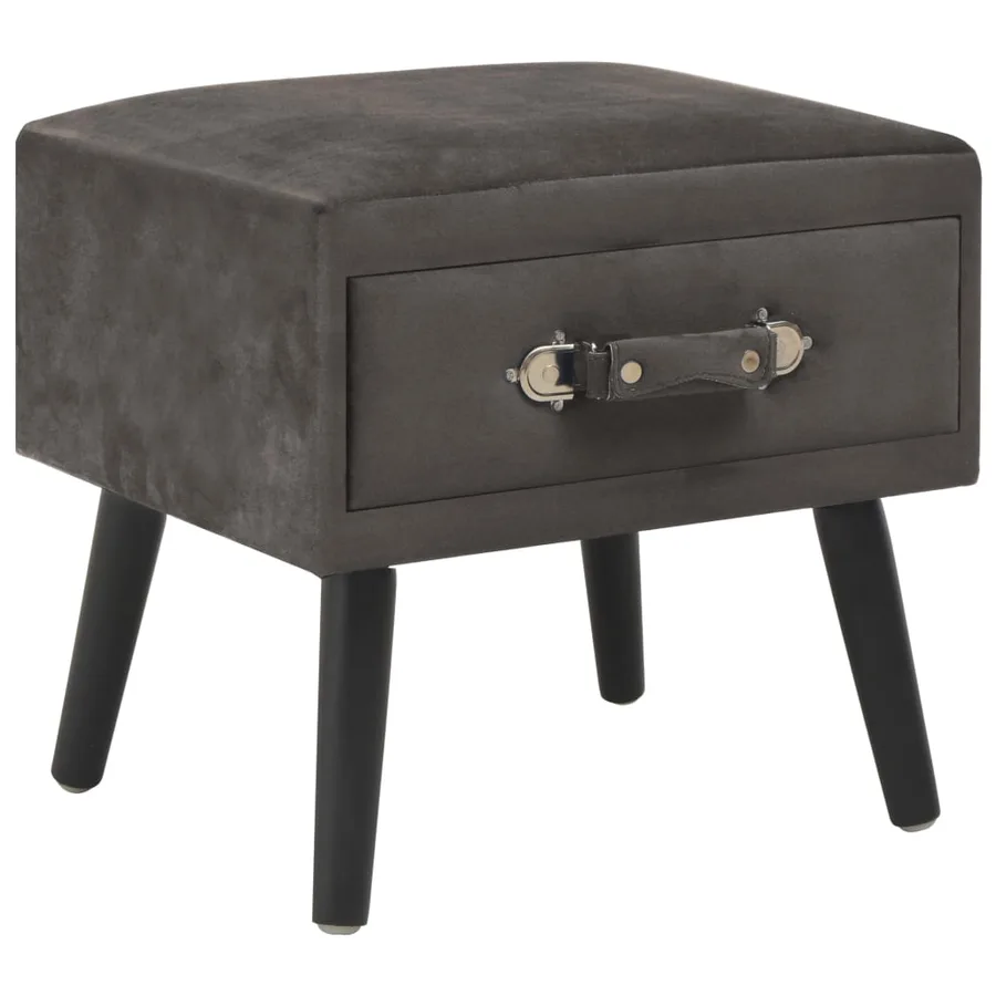 Tables de chevet 2 pcs Gris 40x35x40 cm Velours - 2