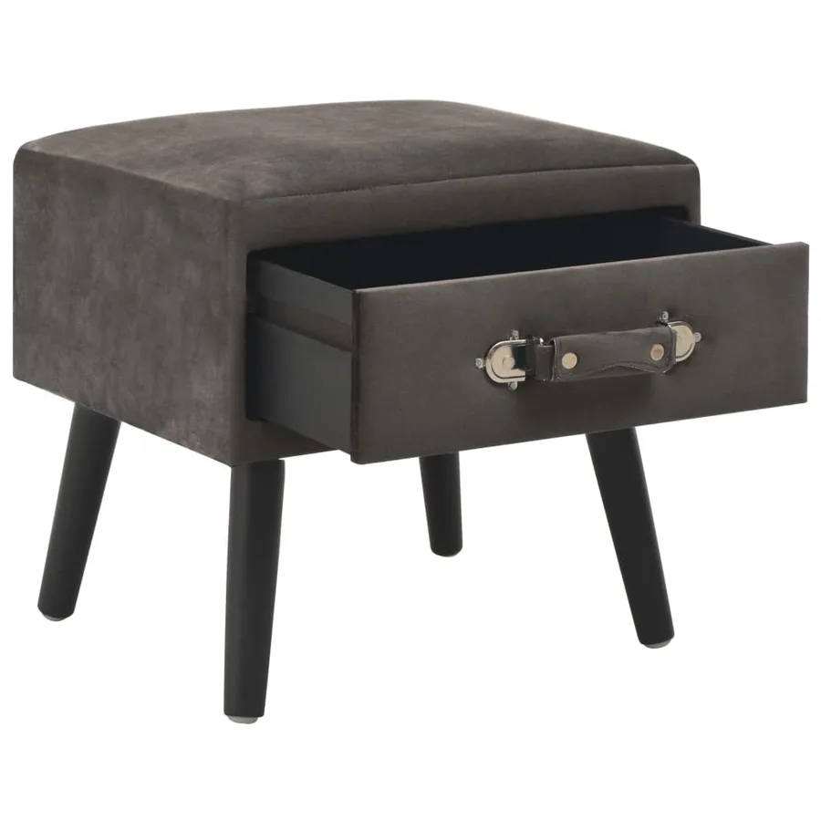 Tables de chevet 2 pcs Gris 40x35x40 cm Velours - 3