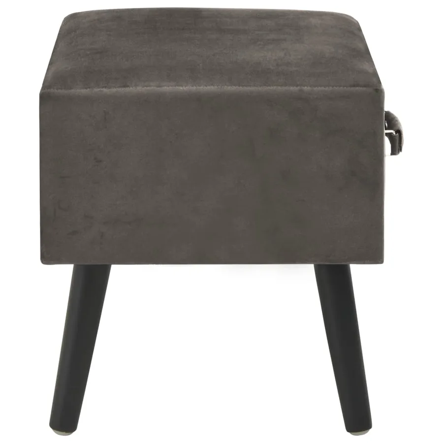 Tables de chevet 2 pcs Gris 40x35x40 cm Velours - 6
