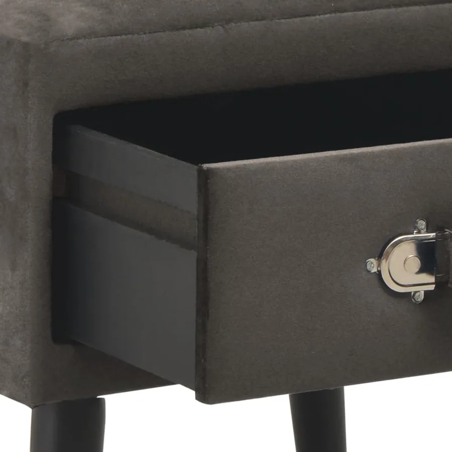 Tables de chevet 2 pcs Gris 40x35x40 cm Velours - 7