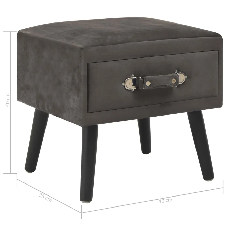 Tables de chevet 2 pcs Gris 40x35x40 cm Velours - 9