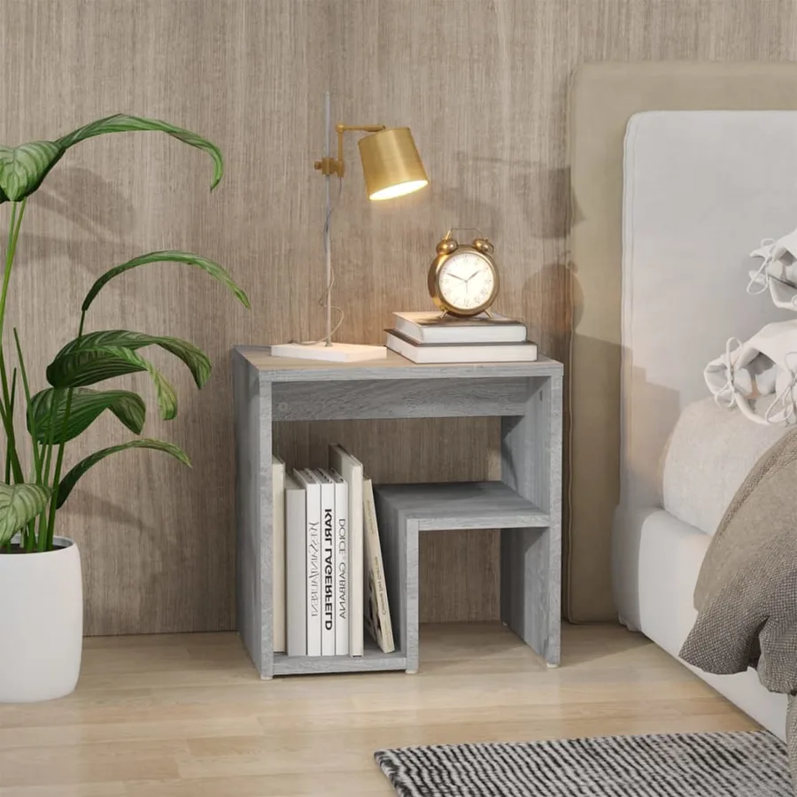 Table de chevet Sonoma gris 40x30x40 cm Bois d'ingénierie - 3