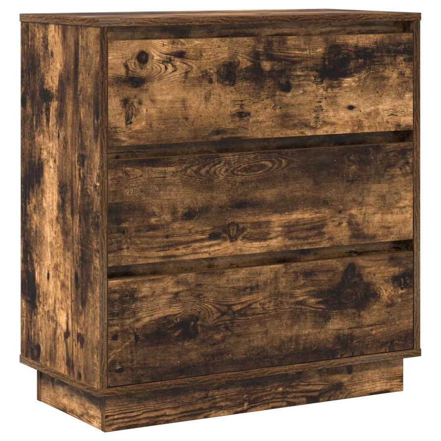 Cabinet de chevet avec tiroir Chêne fumé 71 x 34,5 x 75 cm - 2
