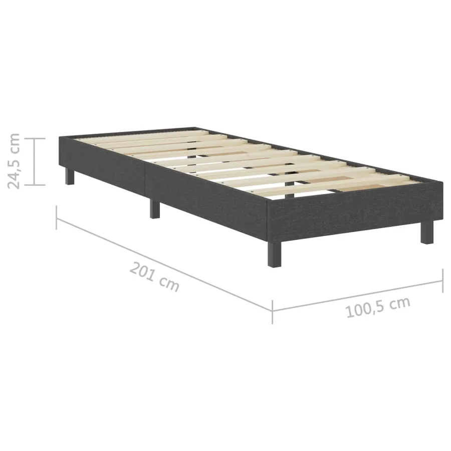 Sommier à lattes de lit sans matelas gris tissu 100x200 cm - 8