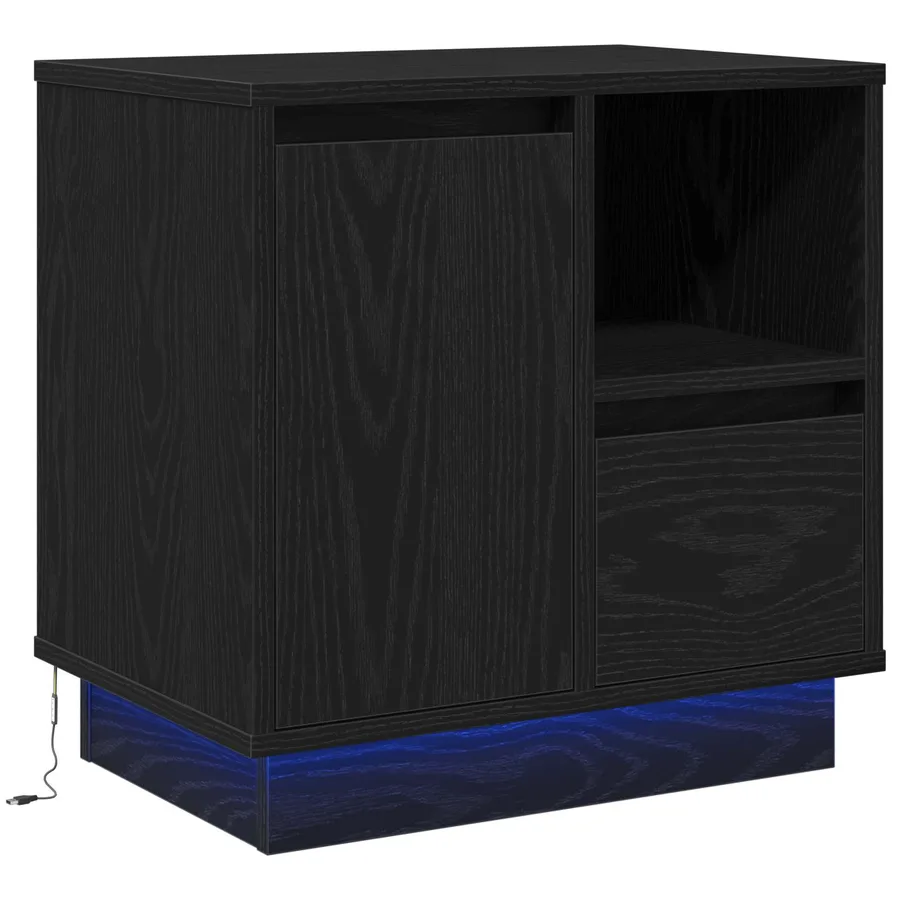 Cabinet de chevet avec tiroir Chêne noir 50 x 34,5 x 50 cm. - 2