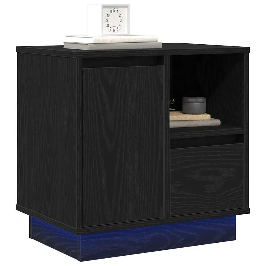 Cabinet de chevet avec tiroir Chêne noir 50 x 34,5 x 50 cm. - 3