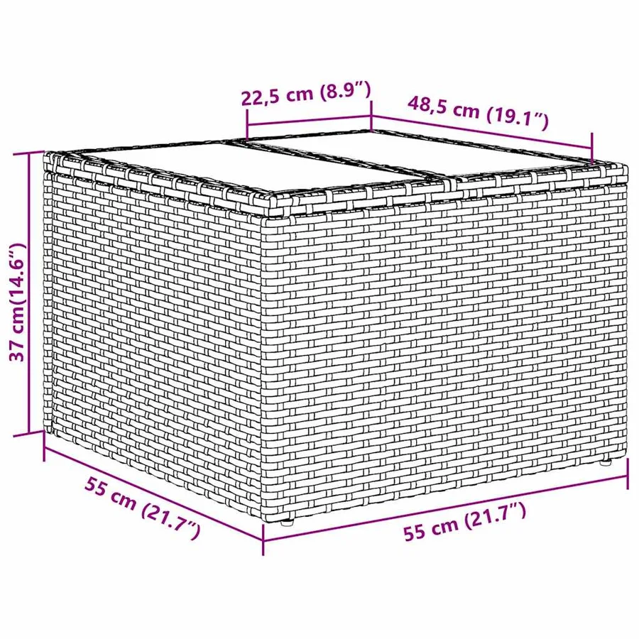 Ensemble de Canapés 5 pcs Gris clair et gris foncé polyrotin - 14