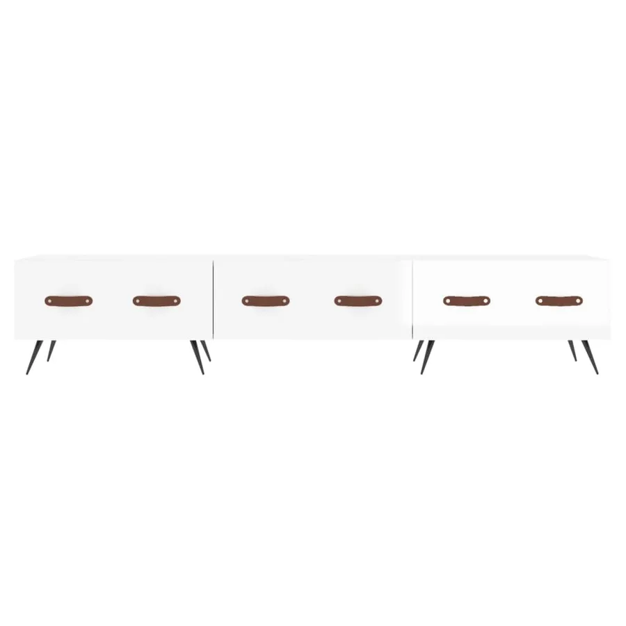Meuble TV blanc brillant 150x36x30 cm bois d'ingénierie - 5