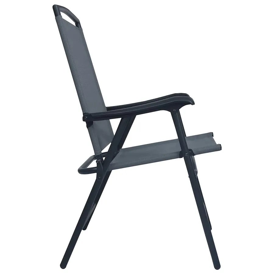 Chaises de jardin pliables lot de 2 Textilène Gris - 4