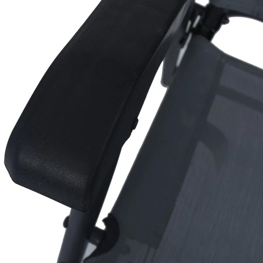 Chaises de jardin pliables lot de 2 Textilène Gris - 8