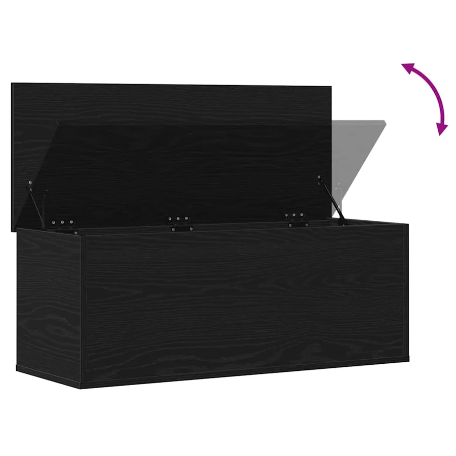 Boîte de Rangement Chêne noir 90 x 35 x 35 cm Bois d'ingénierie - 8