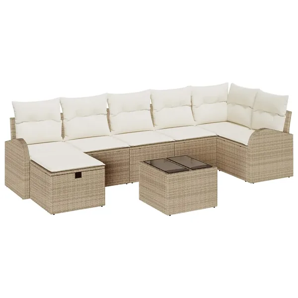 Ensemble de Canapés avec coussin Beige et crème polyrotin