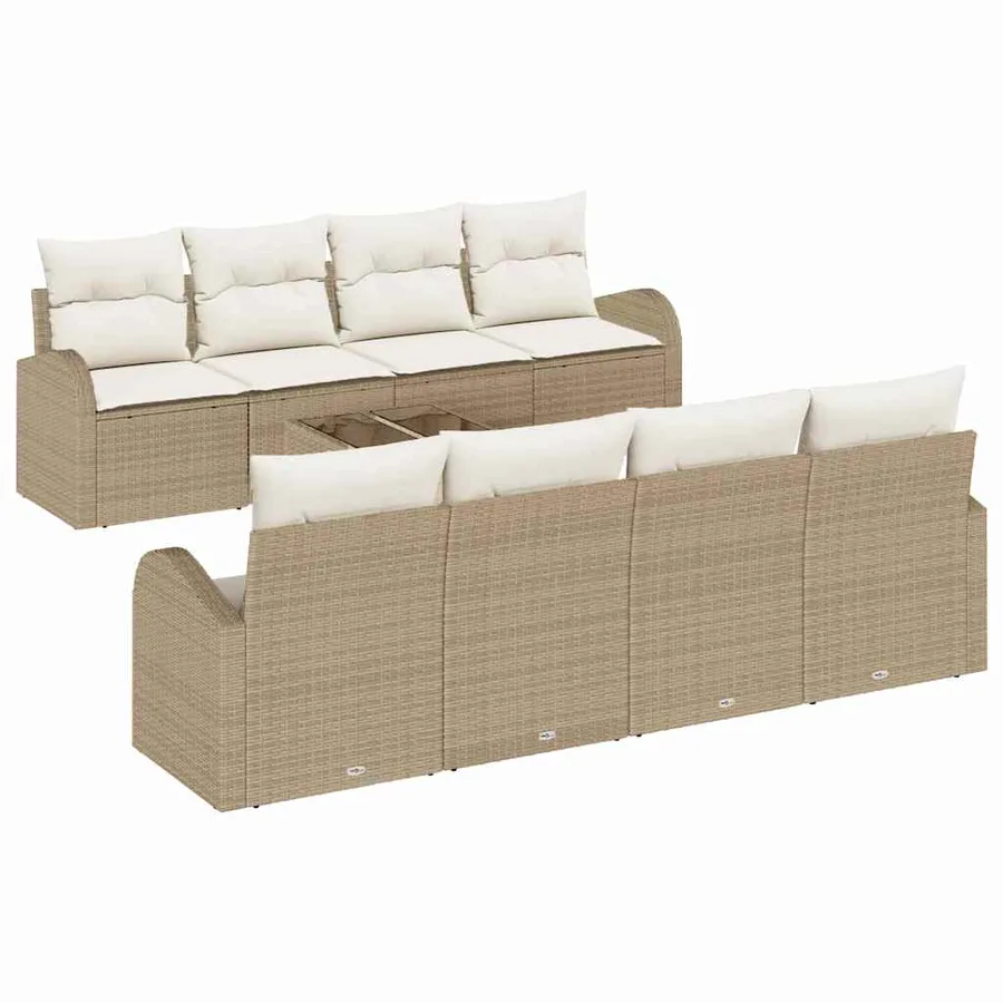 Ensemble de canapé de jardin Beige 55 x 55 x 37 cm polyrotin - 2