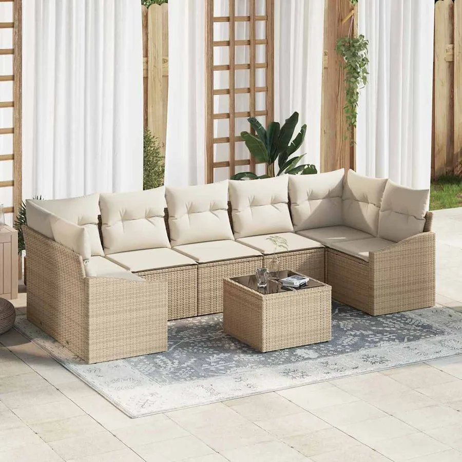 Ensemble de Canapés Beige et crème 55 x 55 x 37 cm polyrotin