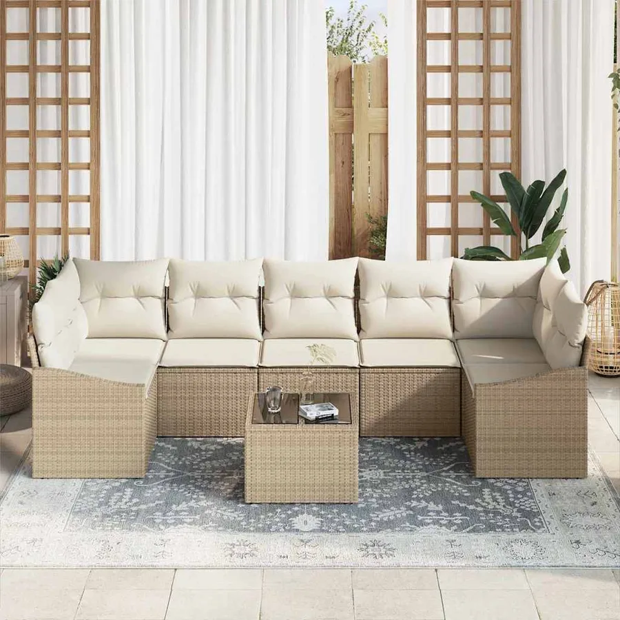 Ensemble de Canapés Beige et crème 55 x 55 x 37 cm polyrotin - 3