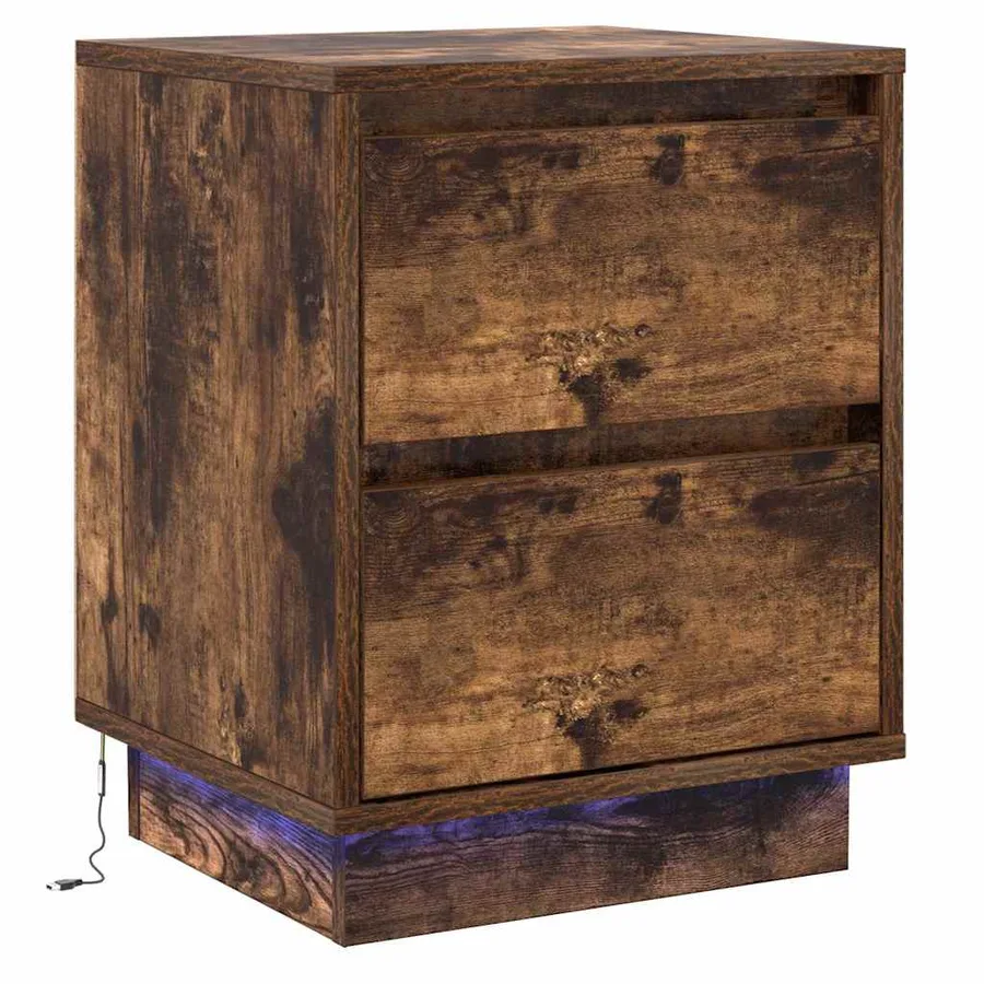 Cabinet de chevet 2 pcs Chêne fumé 39 x 34,5 x 50 cm - 6