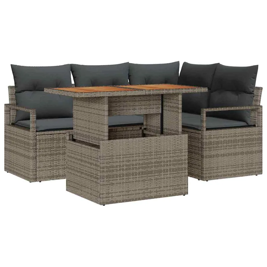 Ensemble de canapé de jardin 5 pc 4-Nombre de places - 2