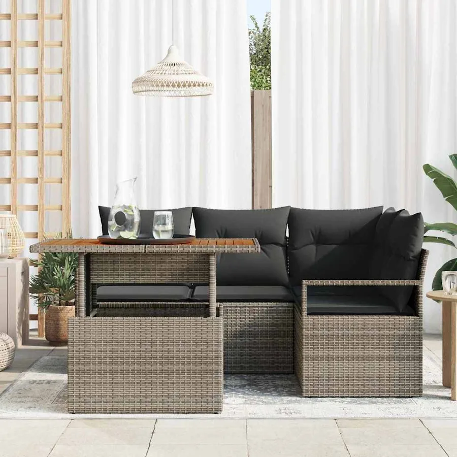 Ensemble de canapé de jardin 5 pc 4-Nombre de places - 3