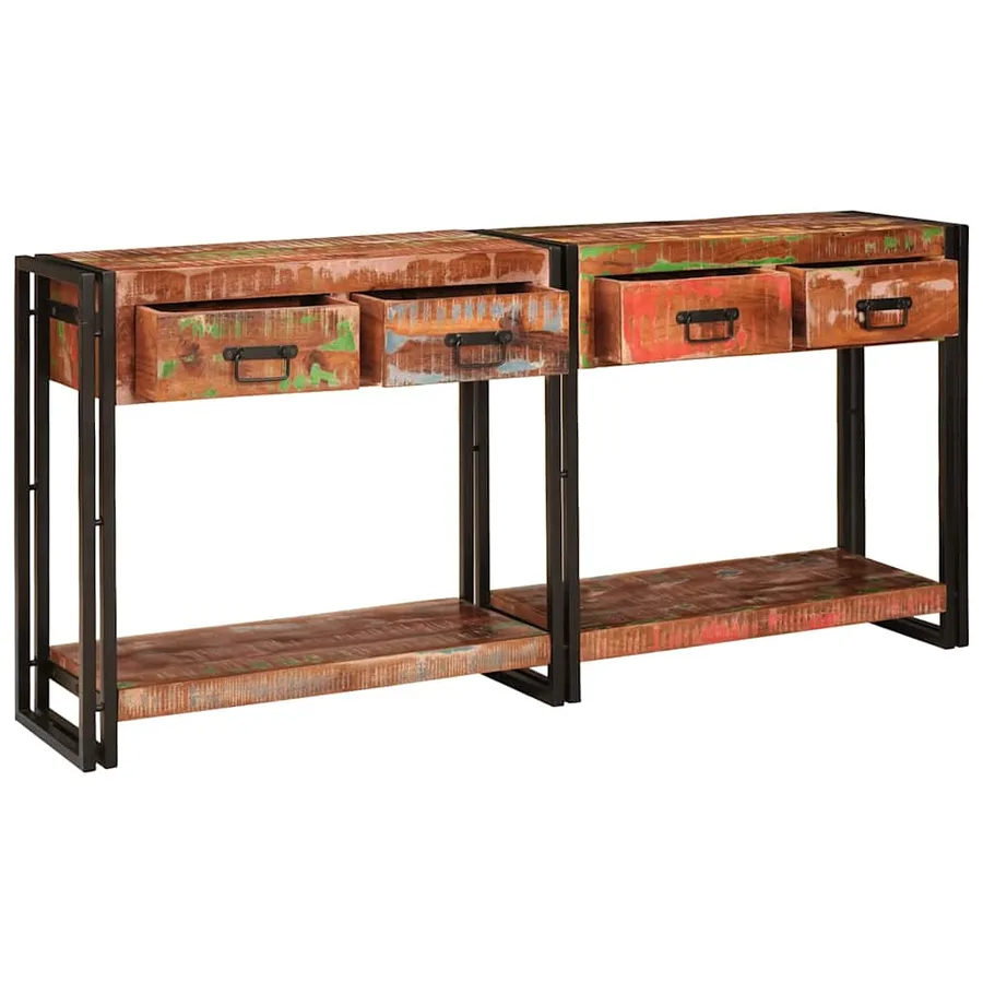 Tables console avec tiroir 2 pcs Multicolore 161 x 33 x 75 cm - 3