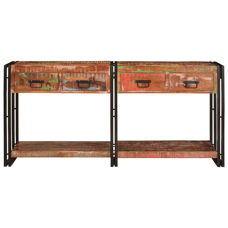 Tables console avec tiroir 2 pcs Multicolore 161 x 33 x 75 cm - 4