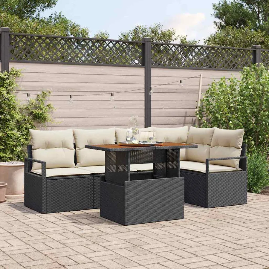 Ensemble de canapé de jardin 6 pc 5-Nombre de places