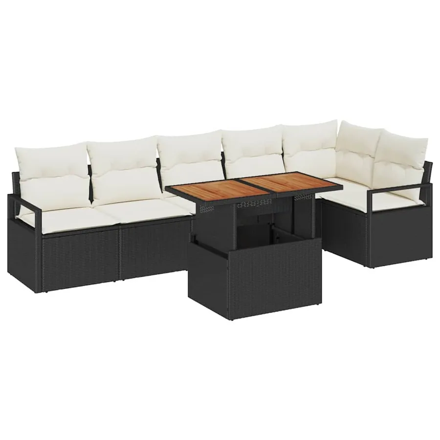 Ensemble de canapé de jardin 7 pc 6-Nombre de places - 2