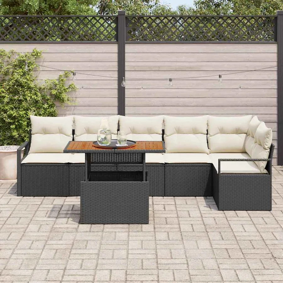 Ensemble de canapé de jardin 7 pc 6-Nombre de places - 3