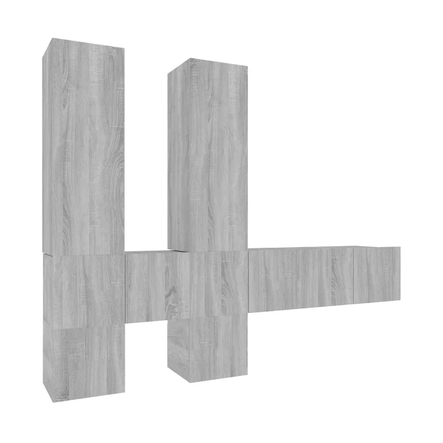 Ensemble de meubles TV 7 pcs Sonoma gris Bois d'ingénierie - 2