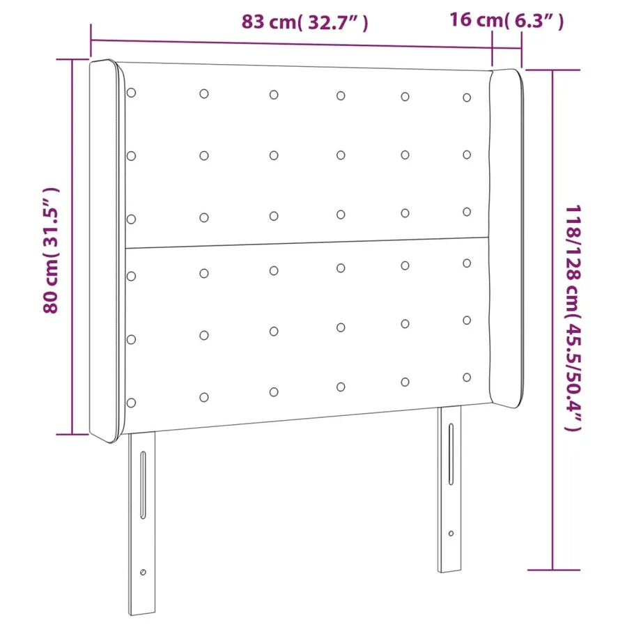 Tête de lit à LED Blanc 83x16x118/128 cm Similicuir - 6