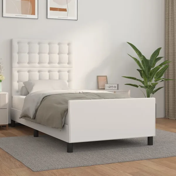 Cadre de lit sans matelas blanc 80x200 cm similicuir
