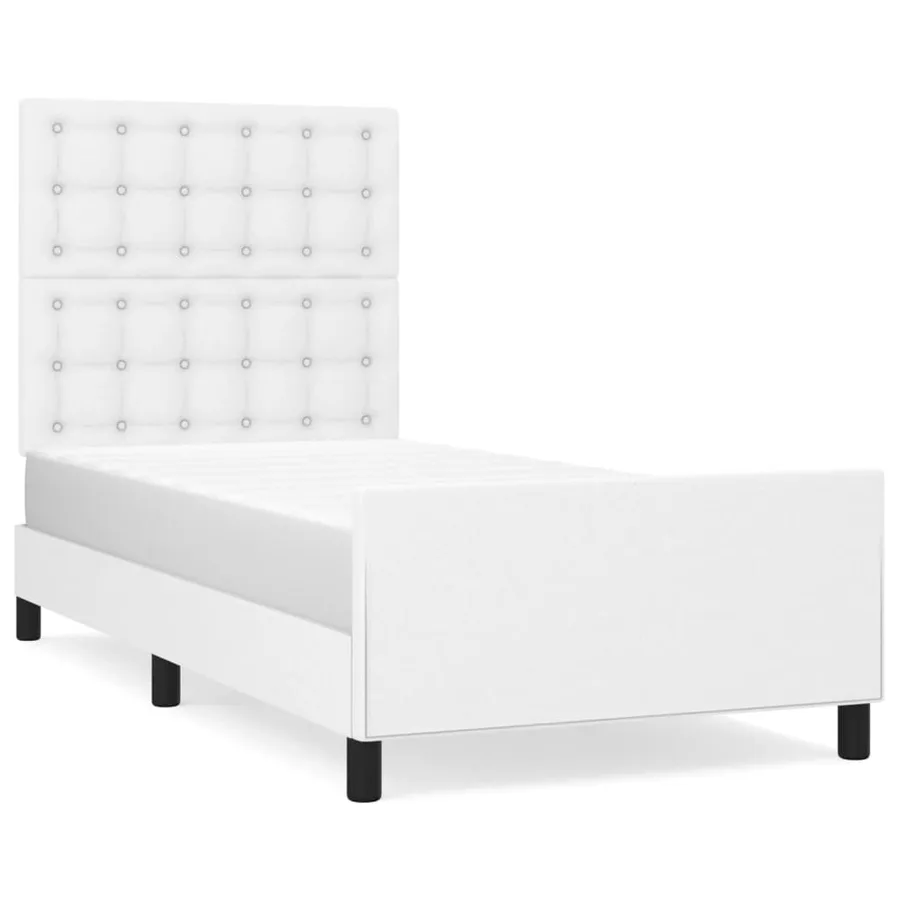 Cadre de lit sans matelas blanc 80x200 cm similicuir - 2