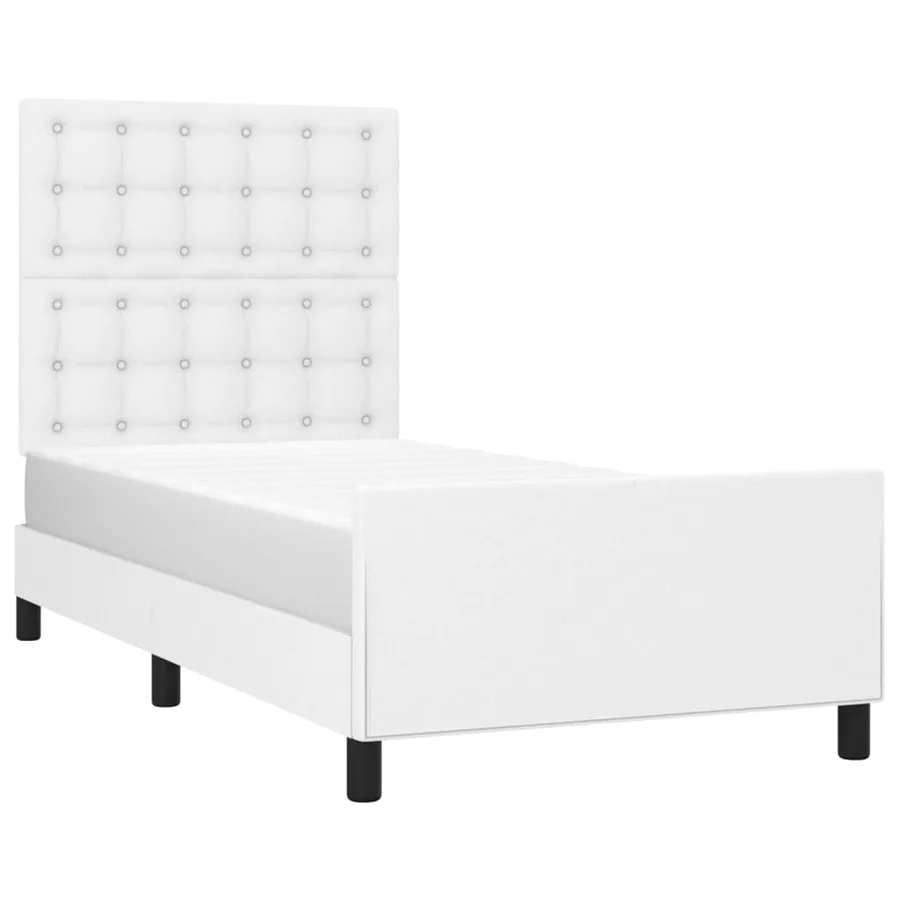 Cadre de lit sans matelas blanc 80x200 cm similicuir - 3