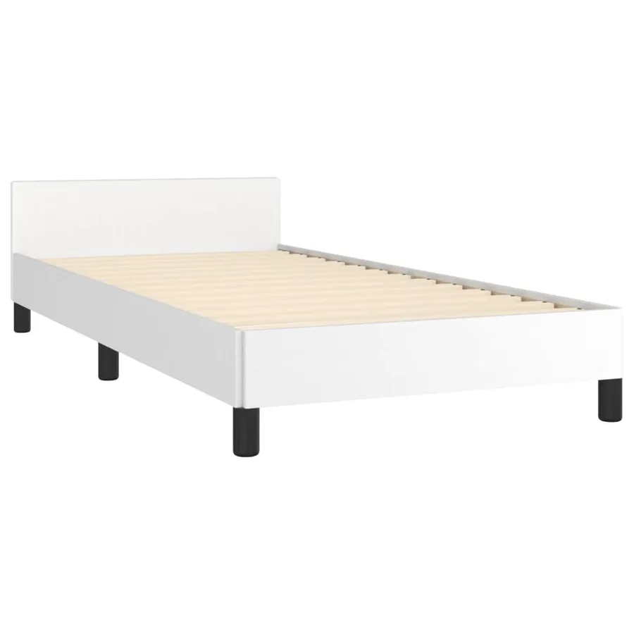 Cadre de lit sans matelas blanc 80x200 cm similicuir - 5