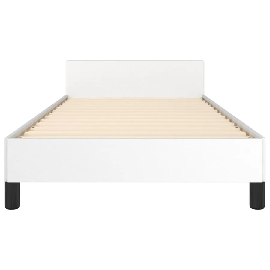 Cadre de lit sans matelas blanc 80x200 cm similicuir - 6