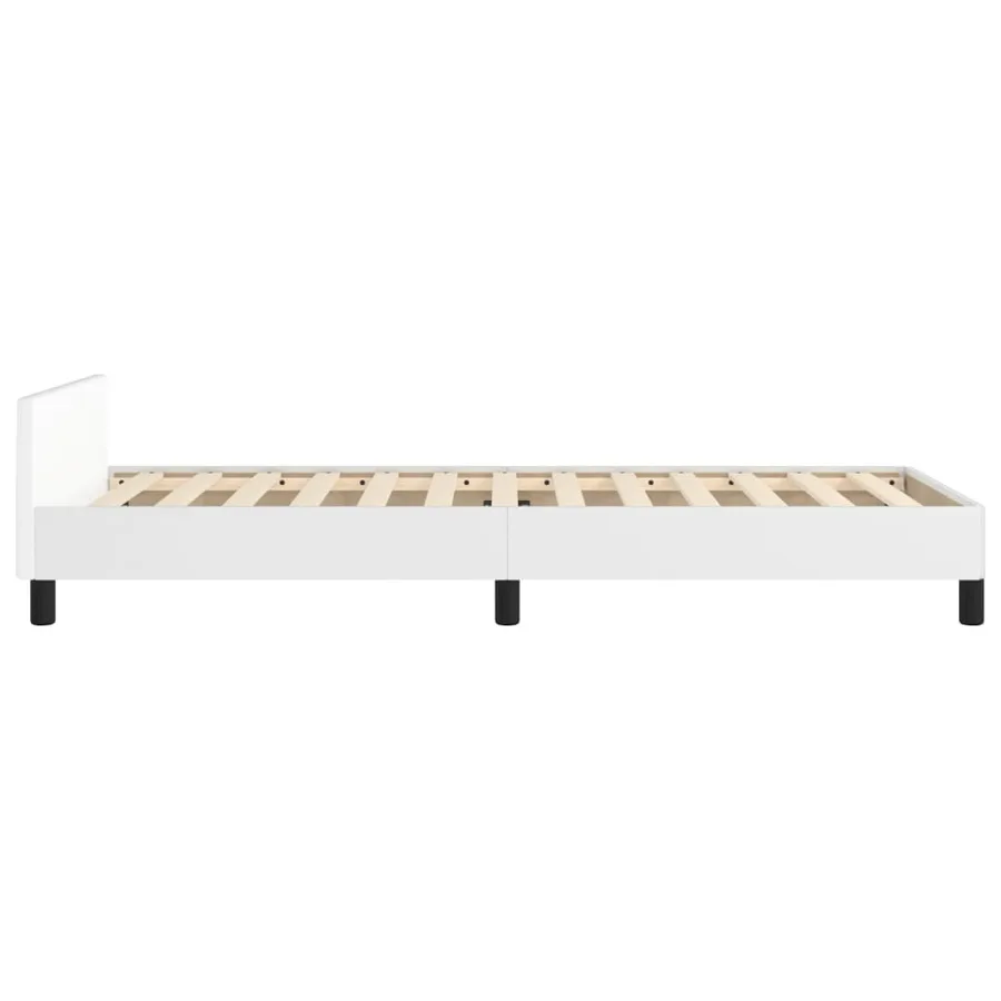 Cadre de lit sans matelas blanc 80x200 cm similicuir - 7