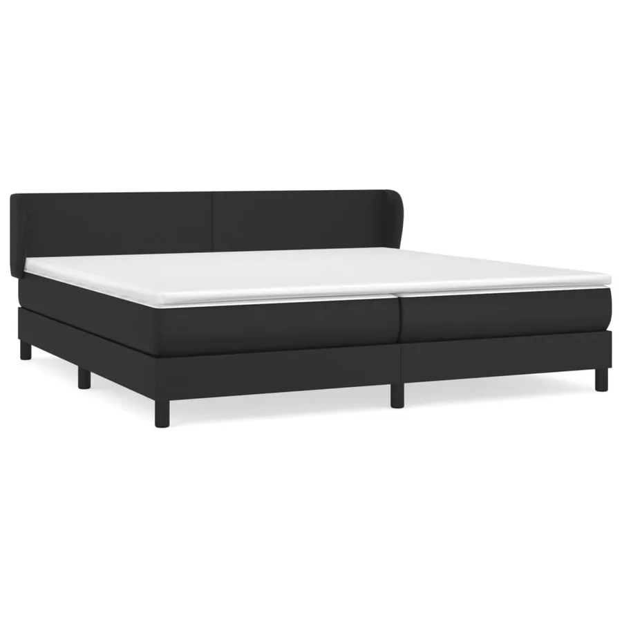 Sommier à lattes de lit avec matelas Noir 200x200 cm Similicuir - 2