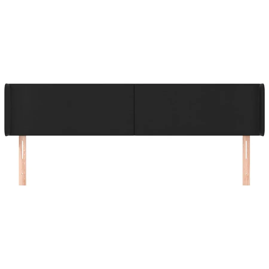 Tête de lit avec oreilles Noir 203x16x78/88 cm Similicuir - 3