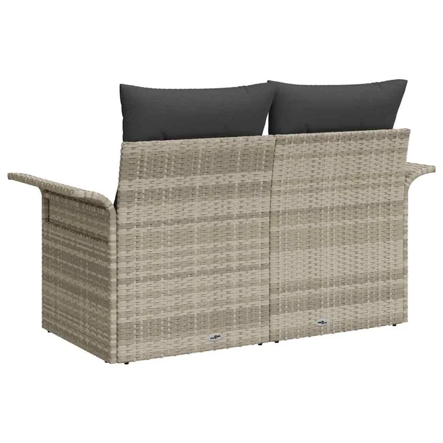 Canapé de jardin Gris clair 141 x 62 x 69 cm polyrotin - 4