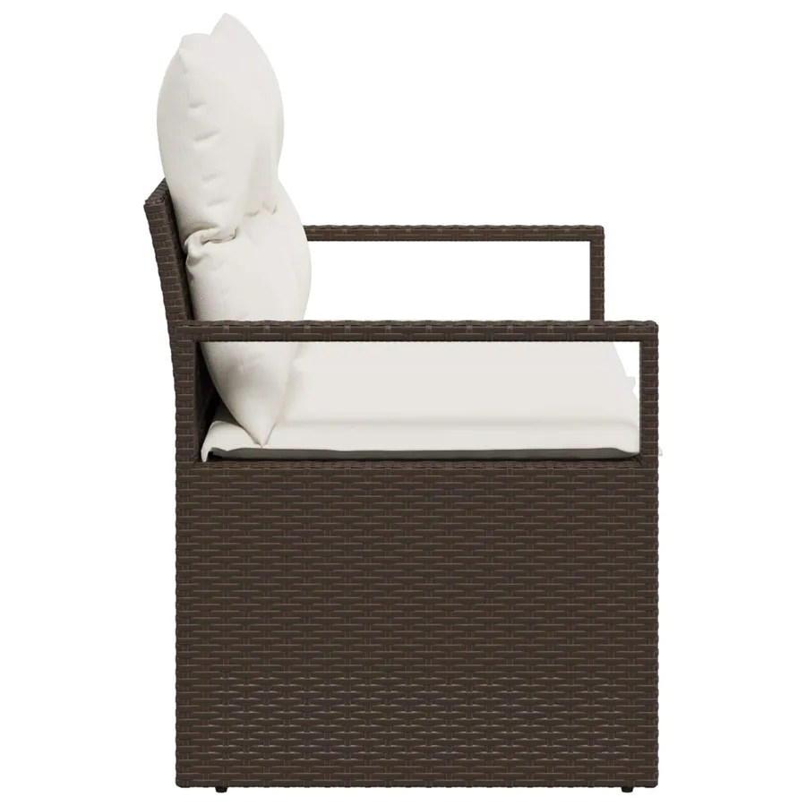 Canapé de jardin avec coussin 120 x 62 x 69 cm polyrotin - 5