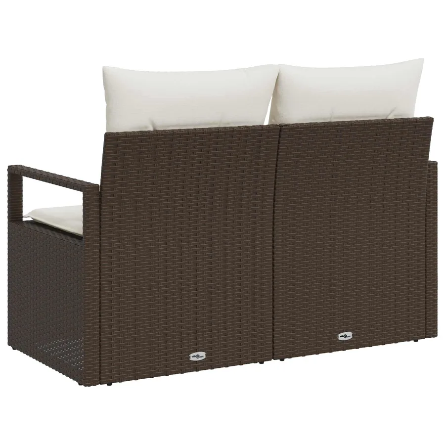 Canapé de jardin avec coussin 120 x 62 x 69 cm polyrotin - 6