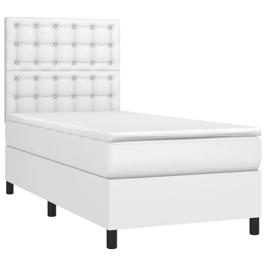 Sommier à lattes de lit avec matelas et LED Blanc 80x200 cm - 3