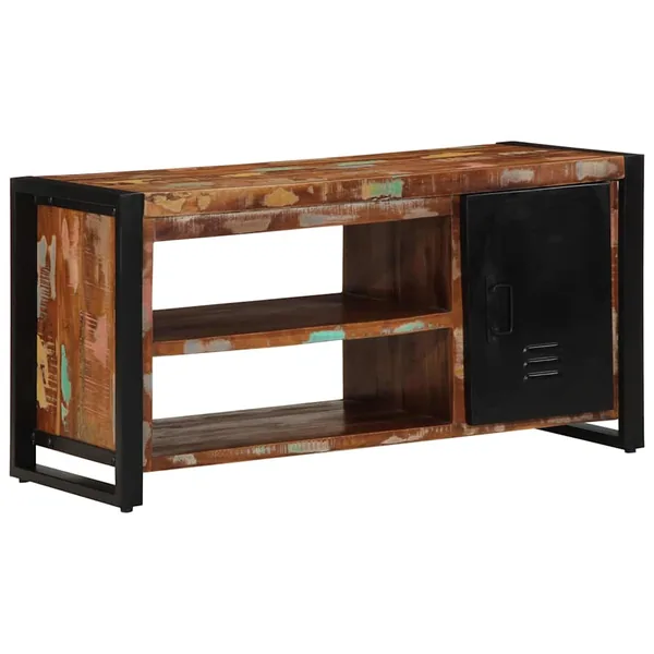 Banc à chaussures Multicolore Bois massif de récupération