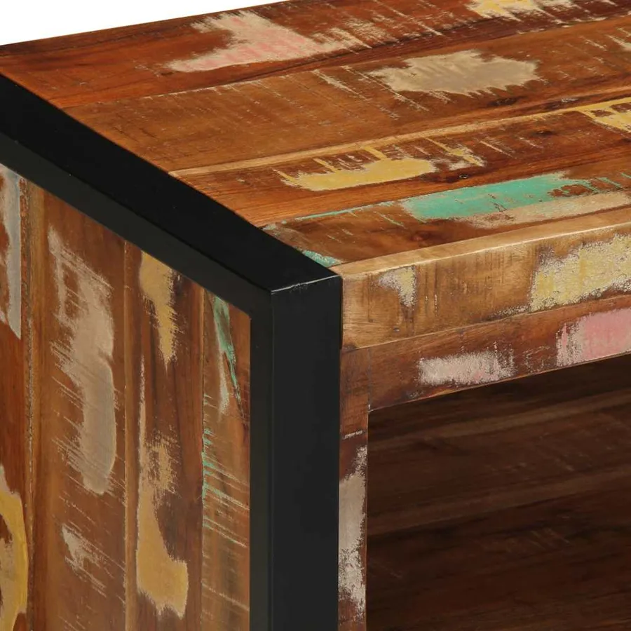 Banc à chaussures Multicolore Bois massif de récupération - 10