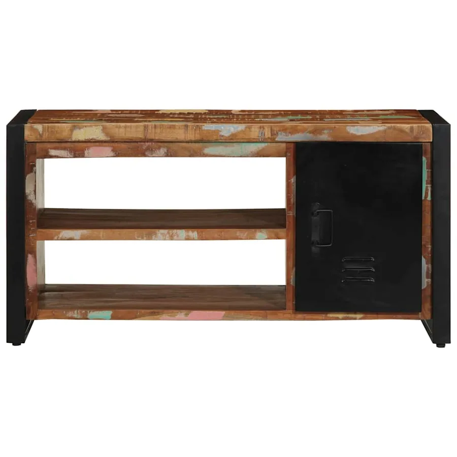 Banc à chaussures Multicolore Bois massif de récupération - 4