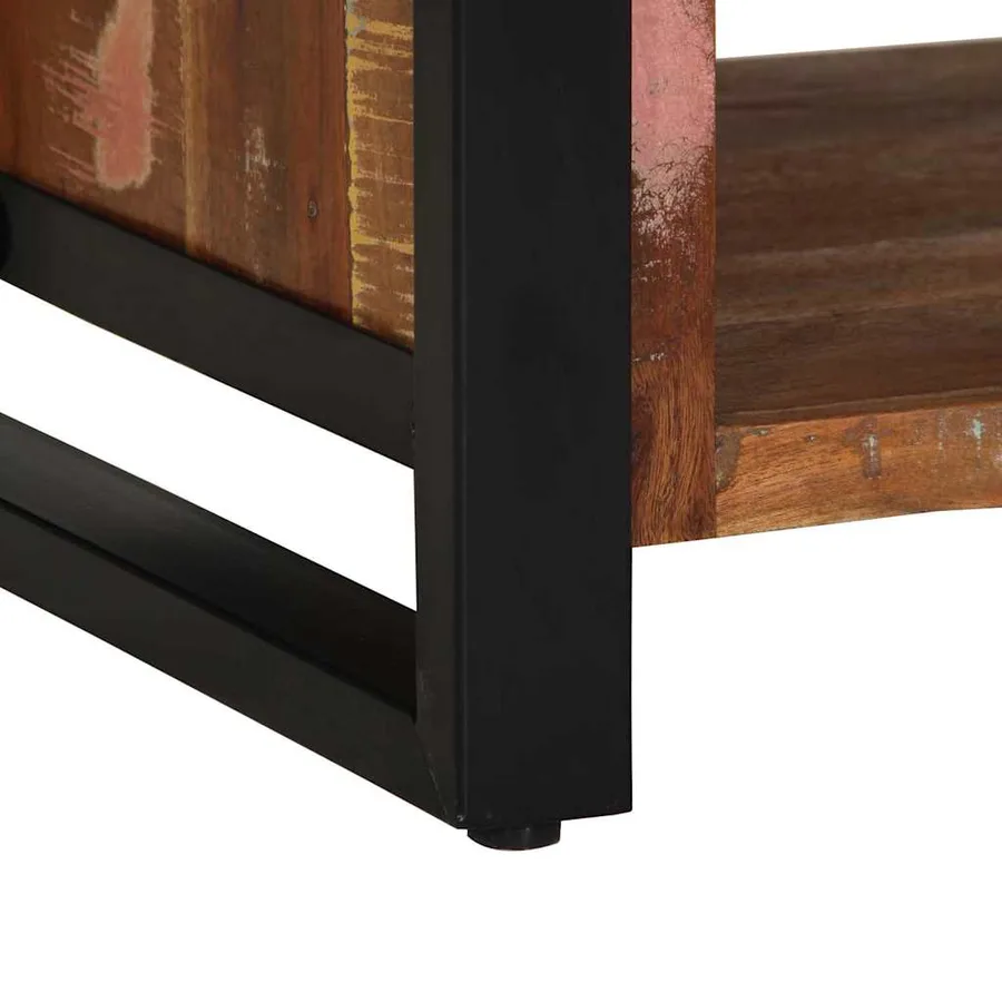 Banc à chaussures Multicolore Bois massif de récupération - 9
